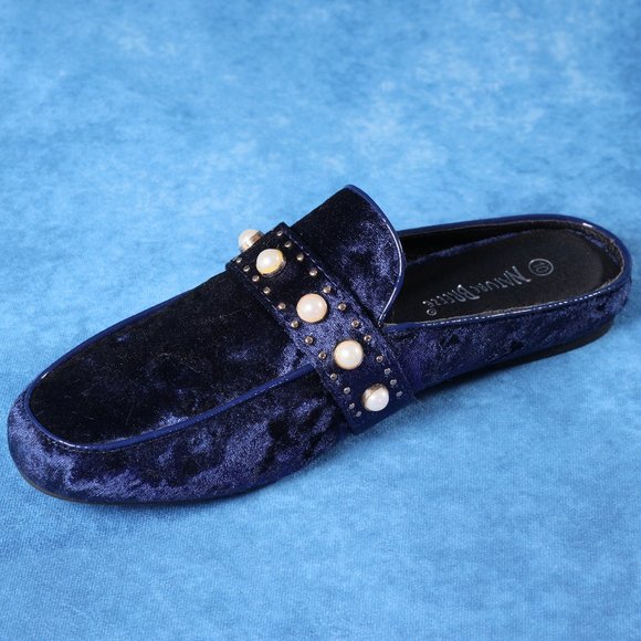NWT Blue velvet and pearl Nature Breeze slip on loafers - sz 10 - Picture 5 of 5